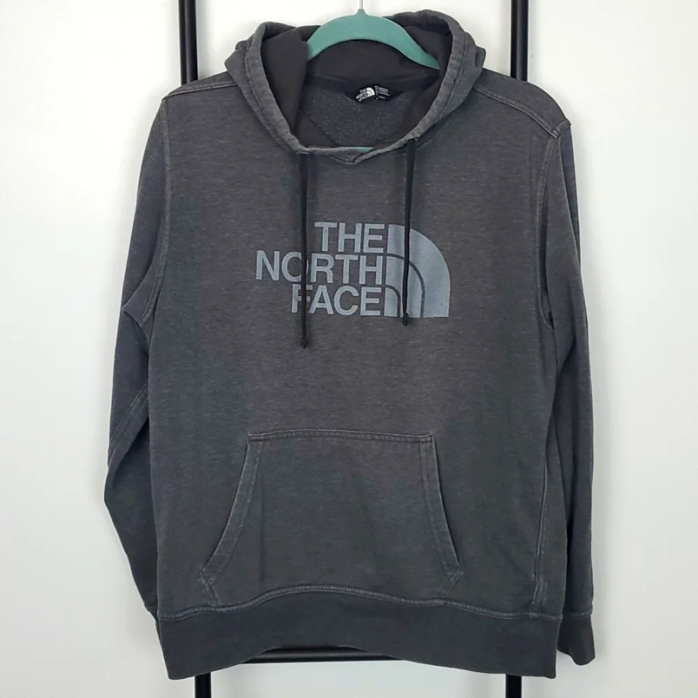 The North Face men’s logo hoodie graphics gray size M